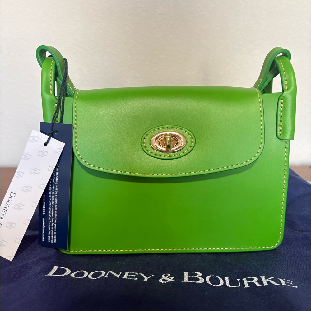 Dooney & Bourke Kelly Green Sweety Leather Pinky Bag Crossbody NWT